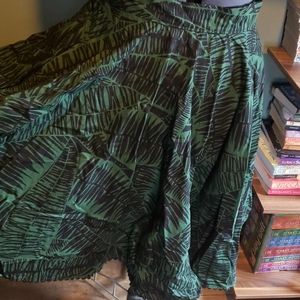 Fern print circle skirt
